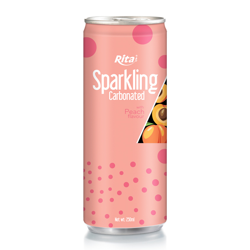Sparkling Carbonated With Peach Flavor 250ml Slim Can